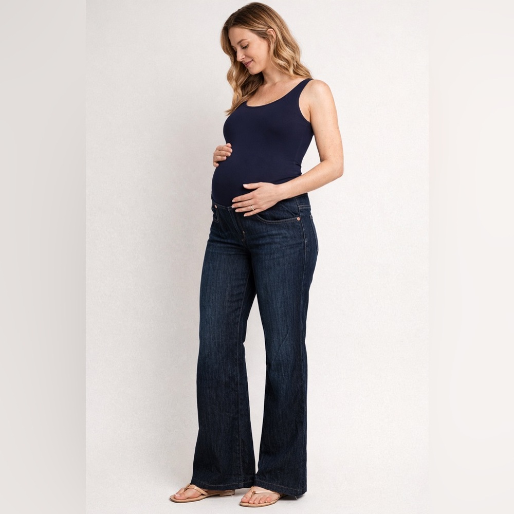 Gap Maternity Bootcut Long & Lean Jeans Dark Wash Size 28/6L